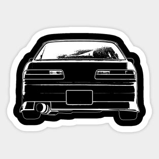 White Nissan Silvia S13 Back View Sketch Art Sticker